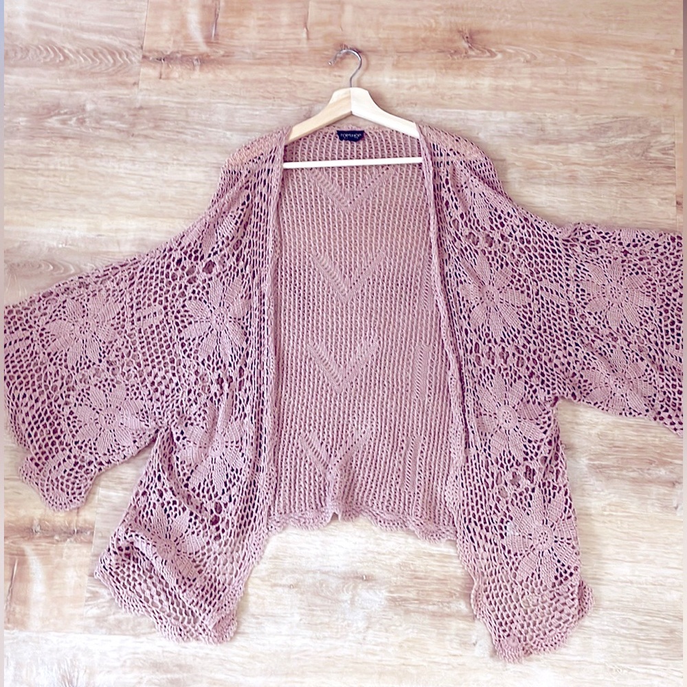 Topshop crochet kimono